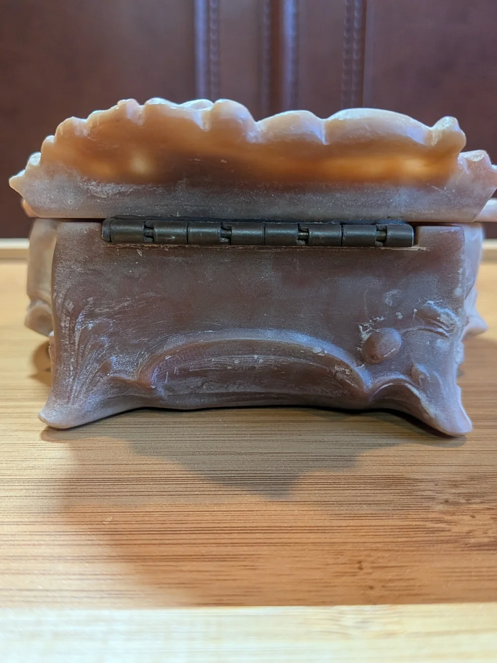Beautiful Hand Crafted Vintage Incolay Stone Trinket Jewelry Box